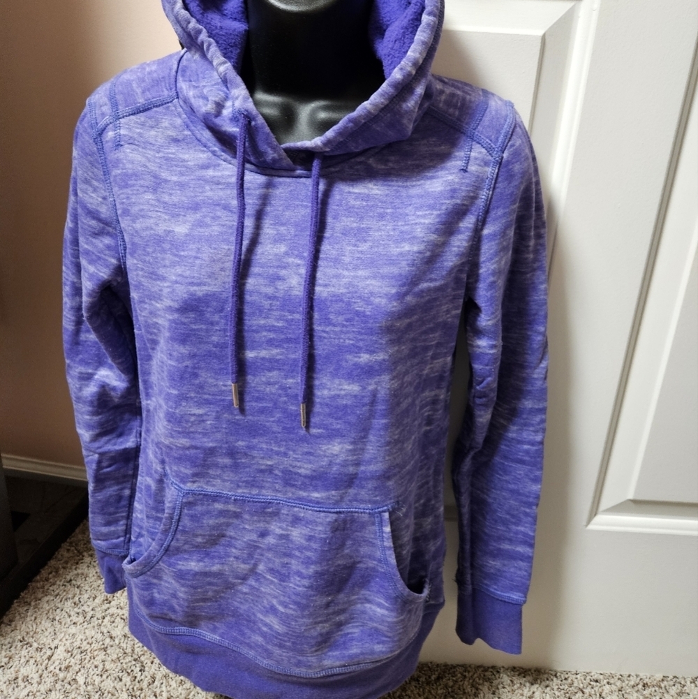 Casual Heathered Purple Hoodie - Picture 6 of 11